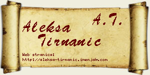 Aleksa Tirnanić vizit kartica